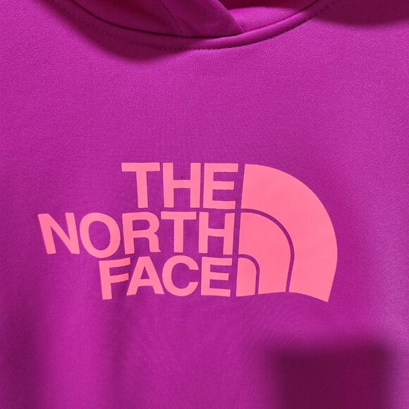 The North Face Women's Hot Pink Logo Long Sleeve Hoodie Large - Picture 3 of 6